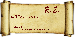 Röck Edvin névjegykártya
